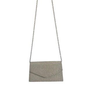 Elegant Silver Sparkly Chain Strap Clutch